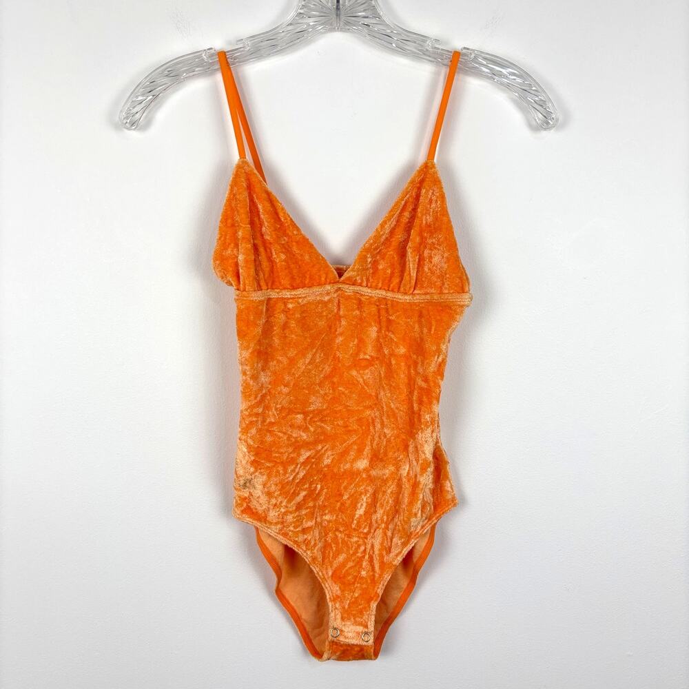 Baserange Mississippi Bodysuit Orange Velour Small Modal